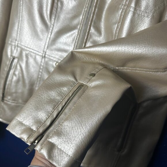 Frida G. London Women's Faux Leather Moto Jacket Large #56-10 - Picture 5 of 10